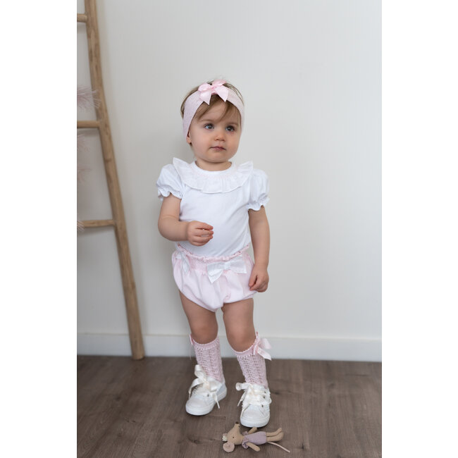 Cóndor Haarband met openwerk en satijnen strikje LICHTROZE