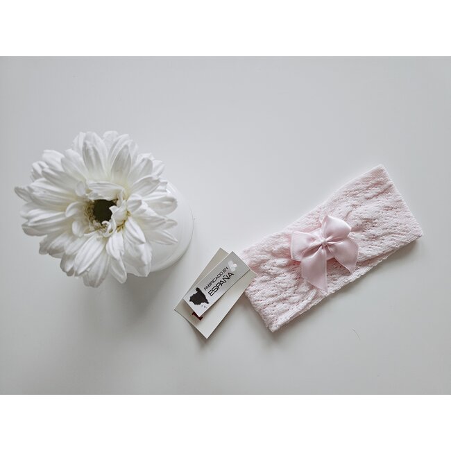Cóndor Haarband met openwerk en satijnen strikje LICHTROZE