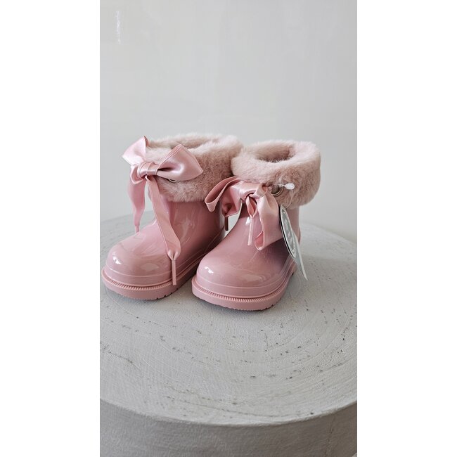 Igor  Korte regenlaarzen met bontje roze