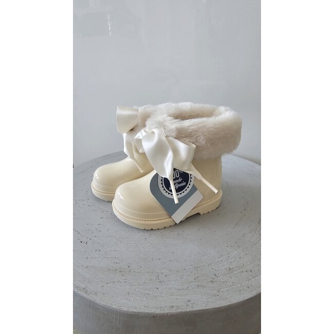 Igor  Korte regenlaarzen met bontje ivoor