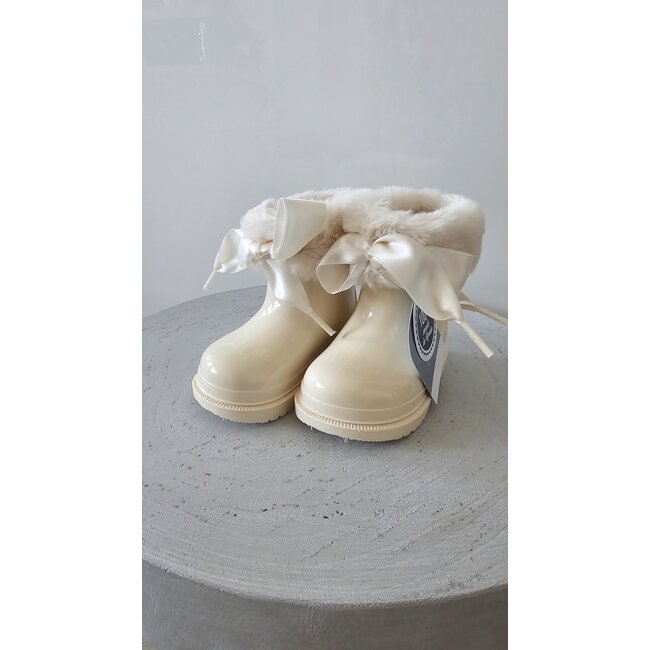 Igor  Korte regenlaarzen met bontje ivoor