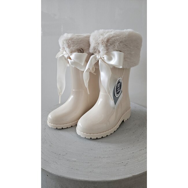 Igor  Regenlaarzen met bontje ivoor