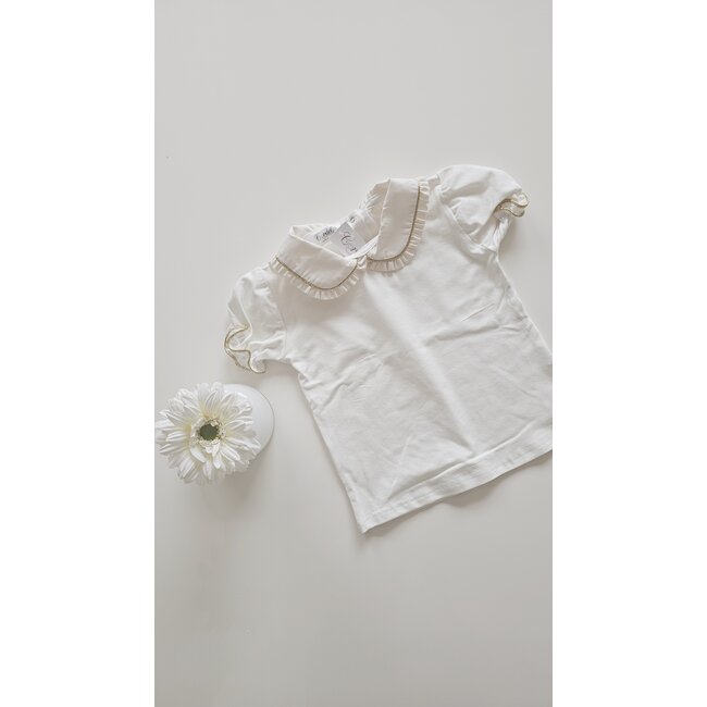 Cordel T-shirt Nita met Peterpankraagje korte mouw