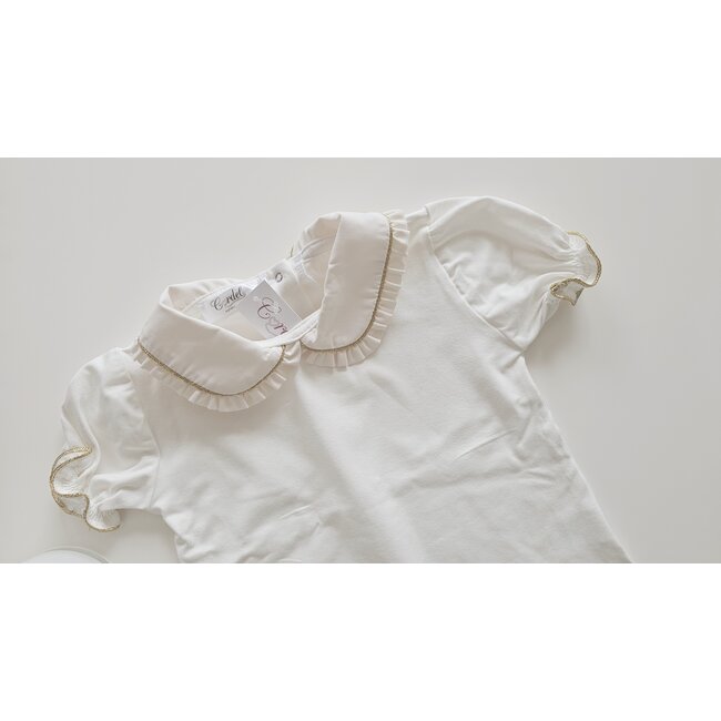 Cordel T-shirt Nita met Peterpankraagje korte mouw