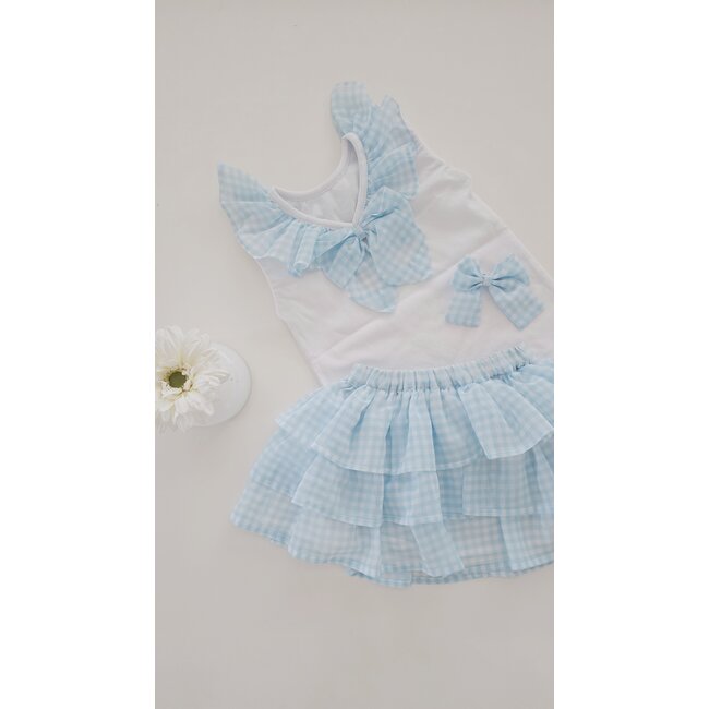 C by Lou Exclusive Rokje Cilou blauw chiffon