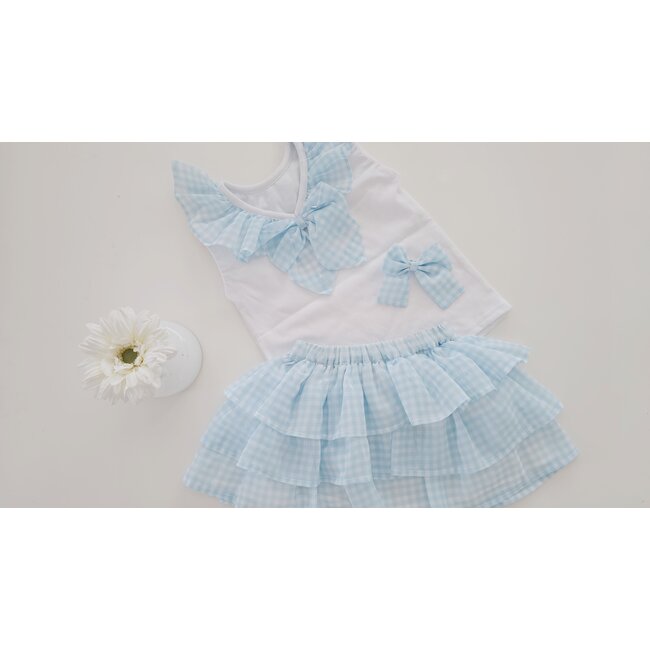 C by Lou Exclusive Rokje Cilou blauw chiffon