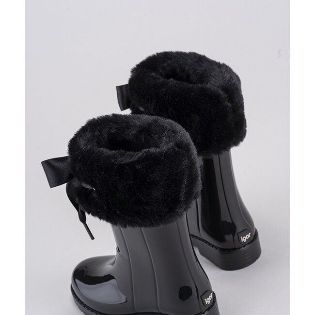 Igor  Regenlaarzen met bontje zwart