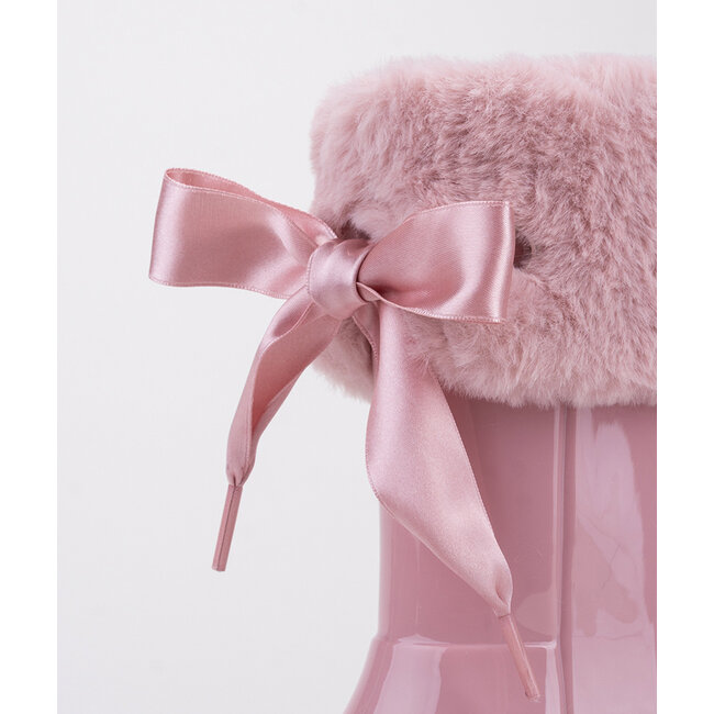 Igor  Regenlaarzen met bontje roze