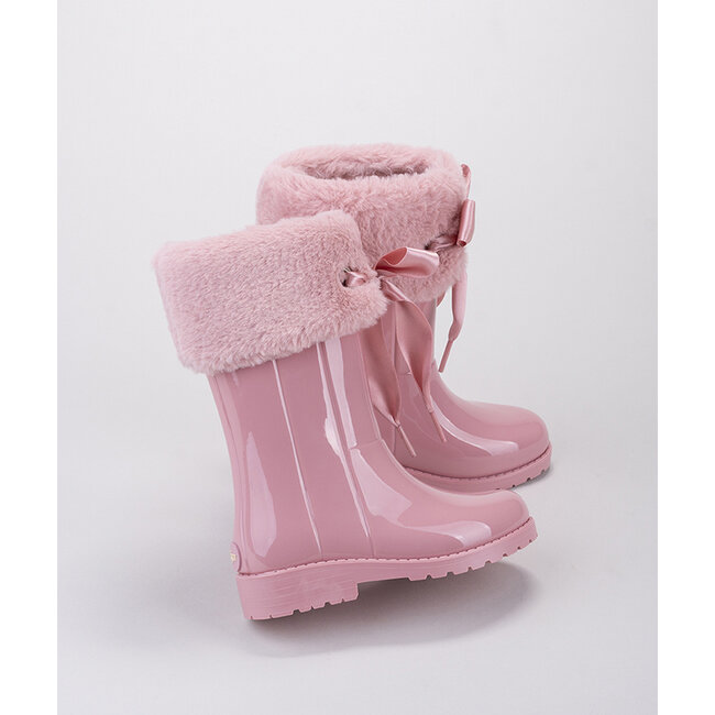 Igor  Regenlaarzen met bontje roze