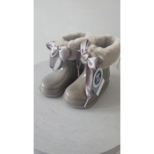 Igor  Korte regenlaarzen met bontje taupe