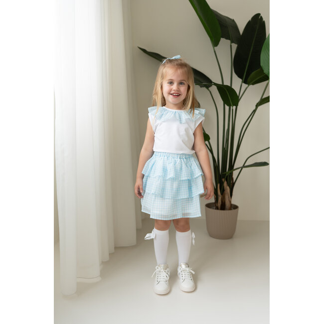 C by Lou Exclusive Rokje Cilou blauw chiffon