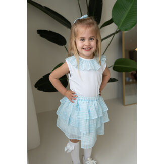 C by Lou Exclusive Rokje Cilou blauw chiffon