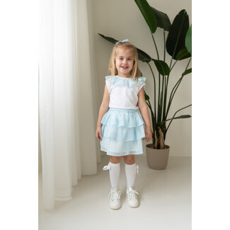 C by Lou Exclusive T-shirt Cilou blauw chiffon