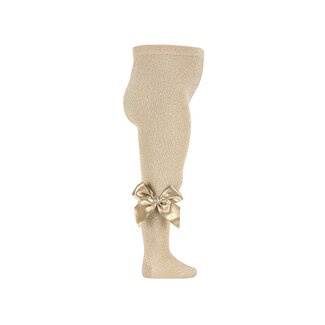 Cóndor Beige glitter kousenbroek met satijnen strikje
