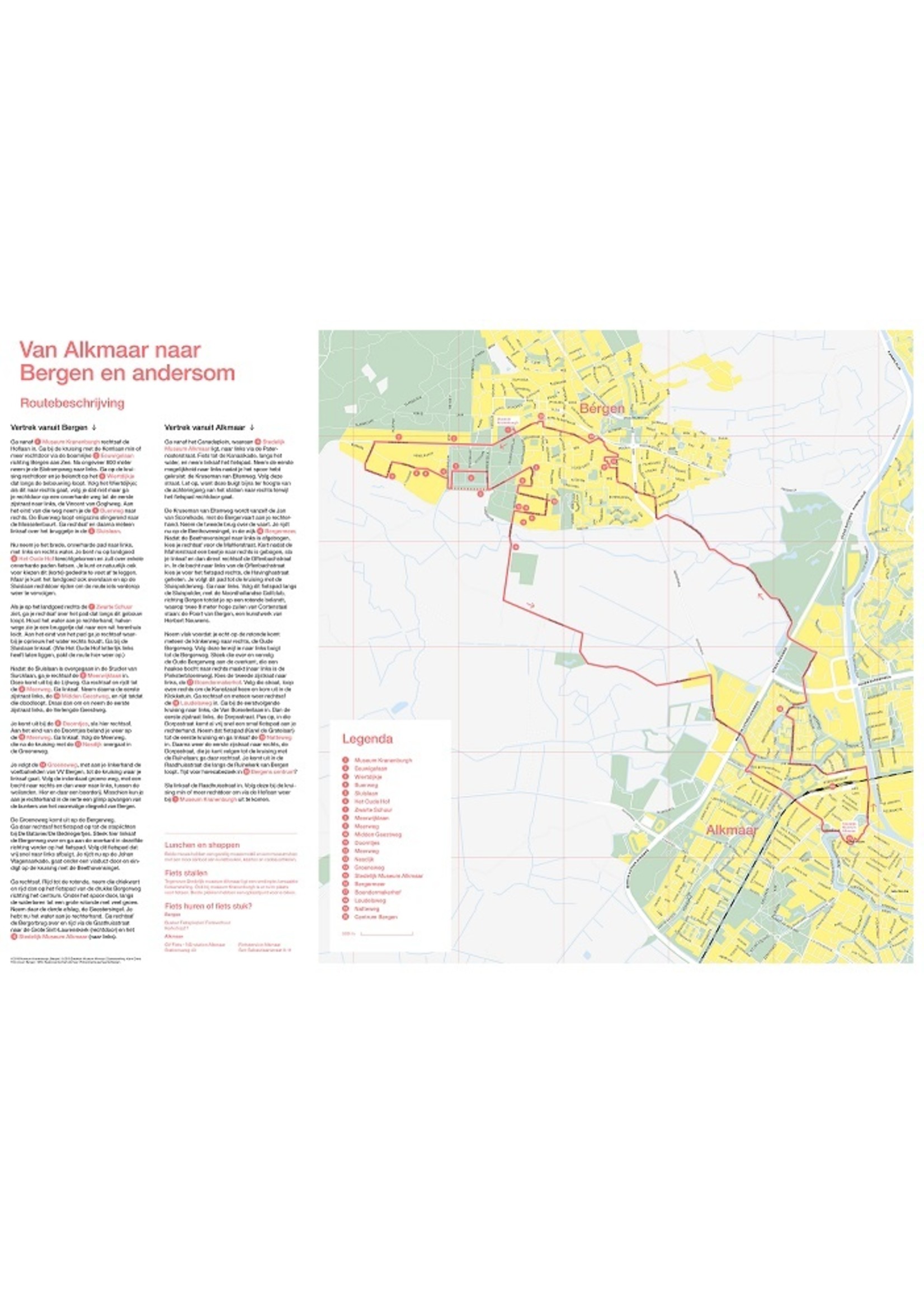 Fahrradkarte von Alkmaar nach Bergen