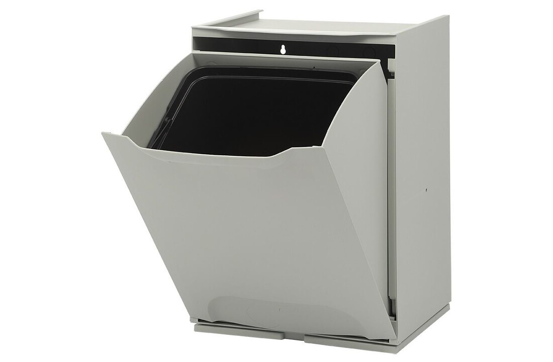 - Afvalbak voor Recycling - Vrijstaand - Stapelbaar - Wandmontage - Grijs