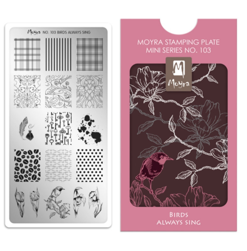 Moyra Mini Stamping plate 103 Birds always sing
