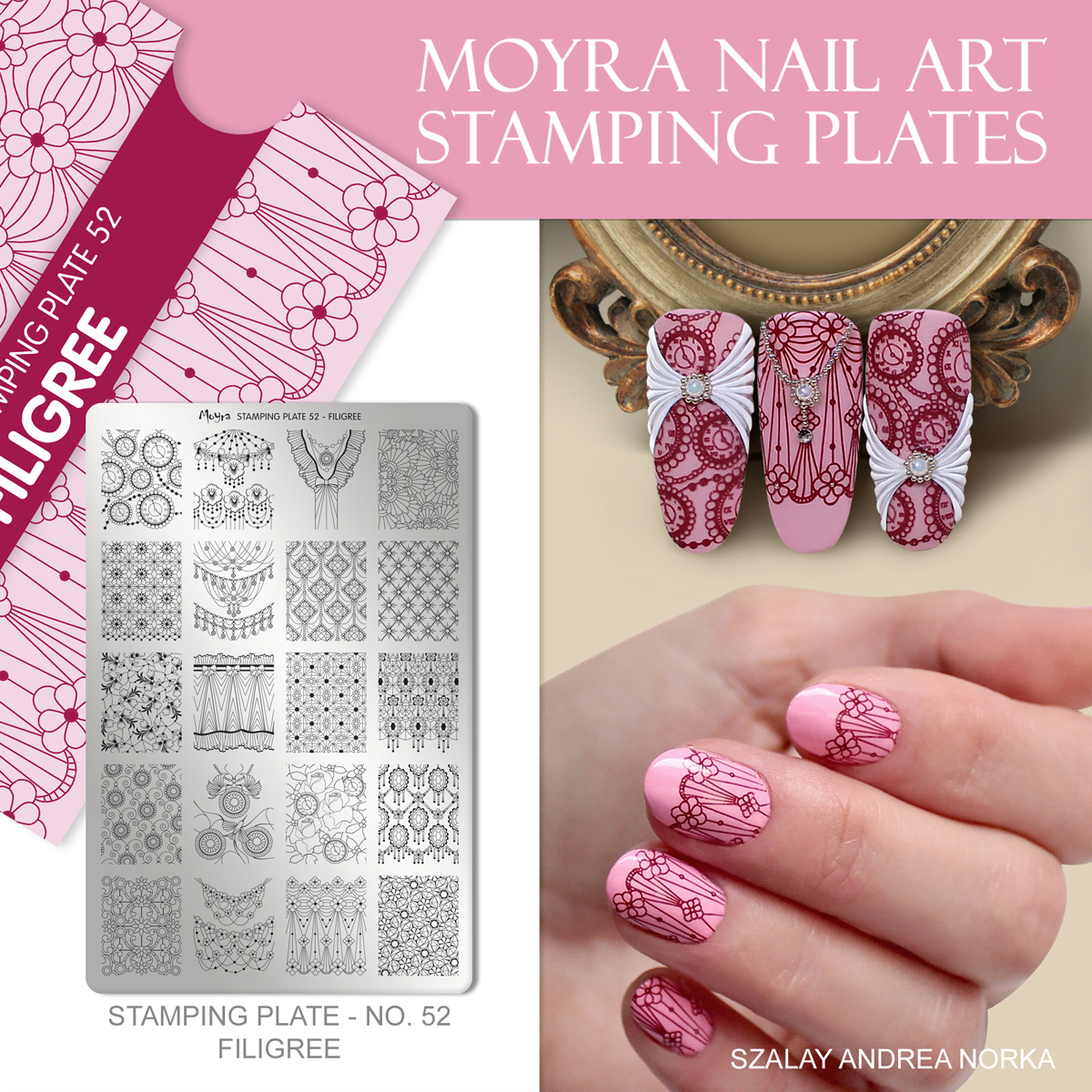 Moyra Stamping plate 52 Filigree