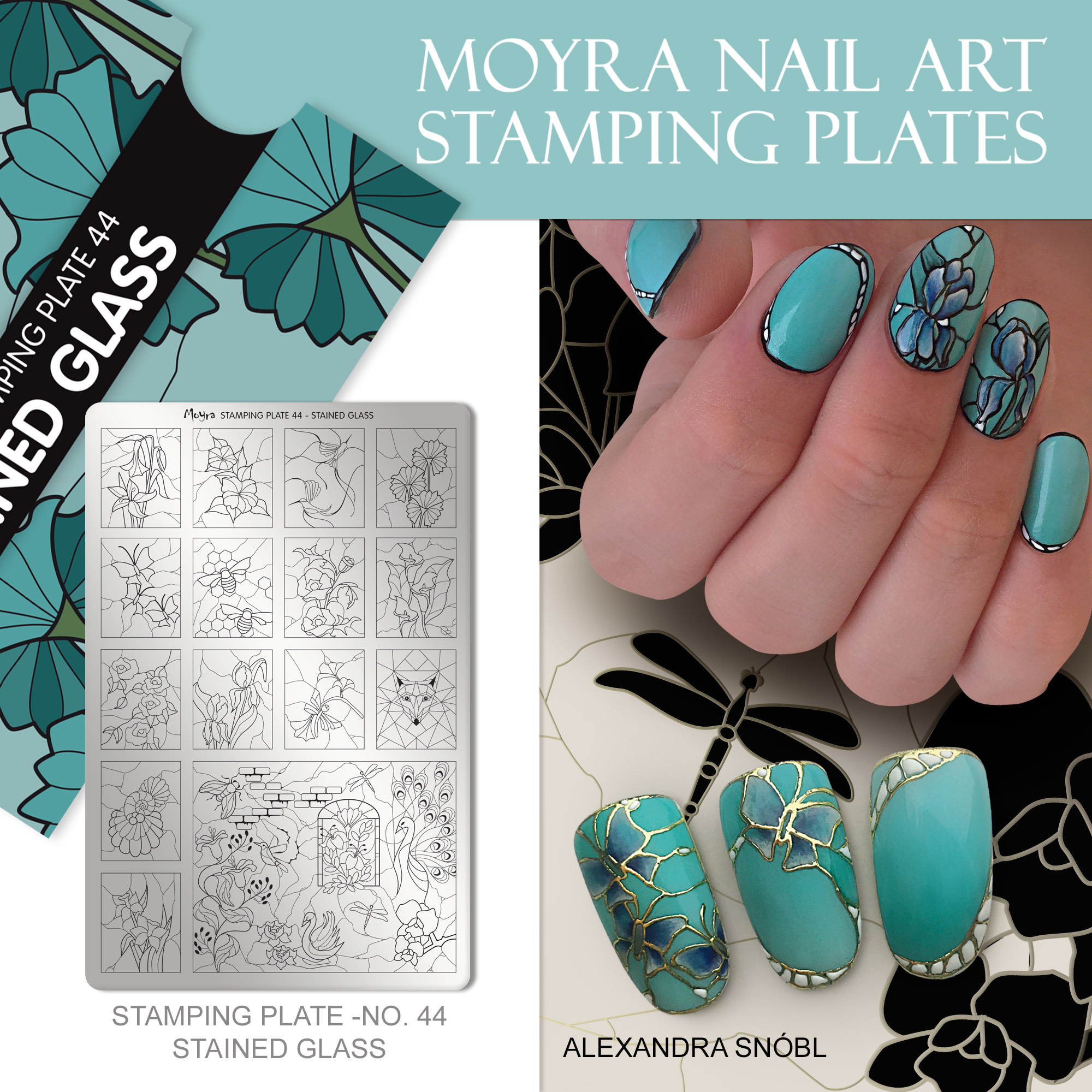 Moyra Stamping plate 44 Stained glass