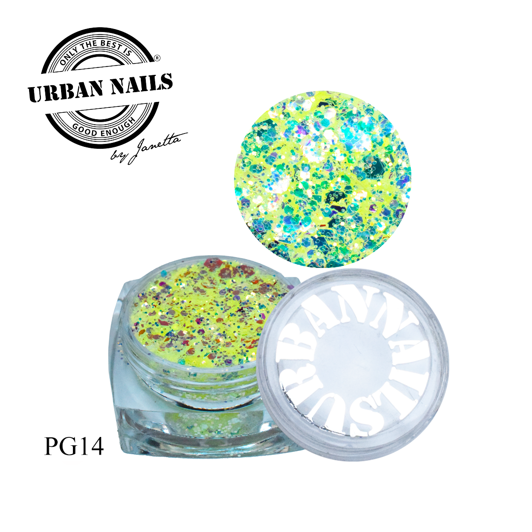 Urban Nails Pixie Glitter PG14 Geel Groen