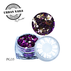 Urban Nails Pixie Glitter PG35 Fuchsia Roze Goud