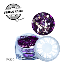Urban Nails Pixie Glitter PG36 Paars Zilver