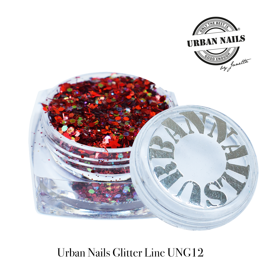 Urban Nails Glitter Line UNG 12 Rood Bruin