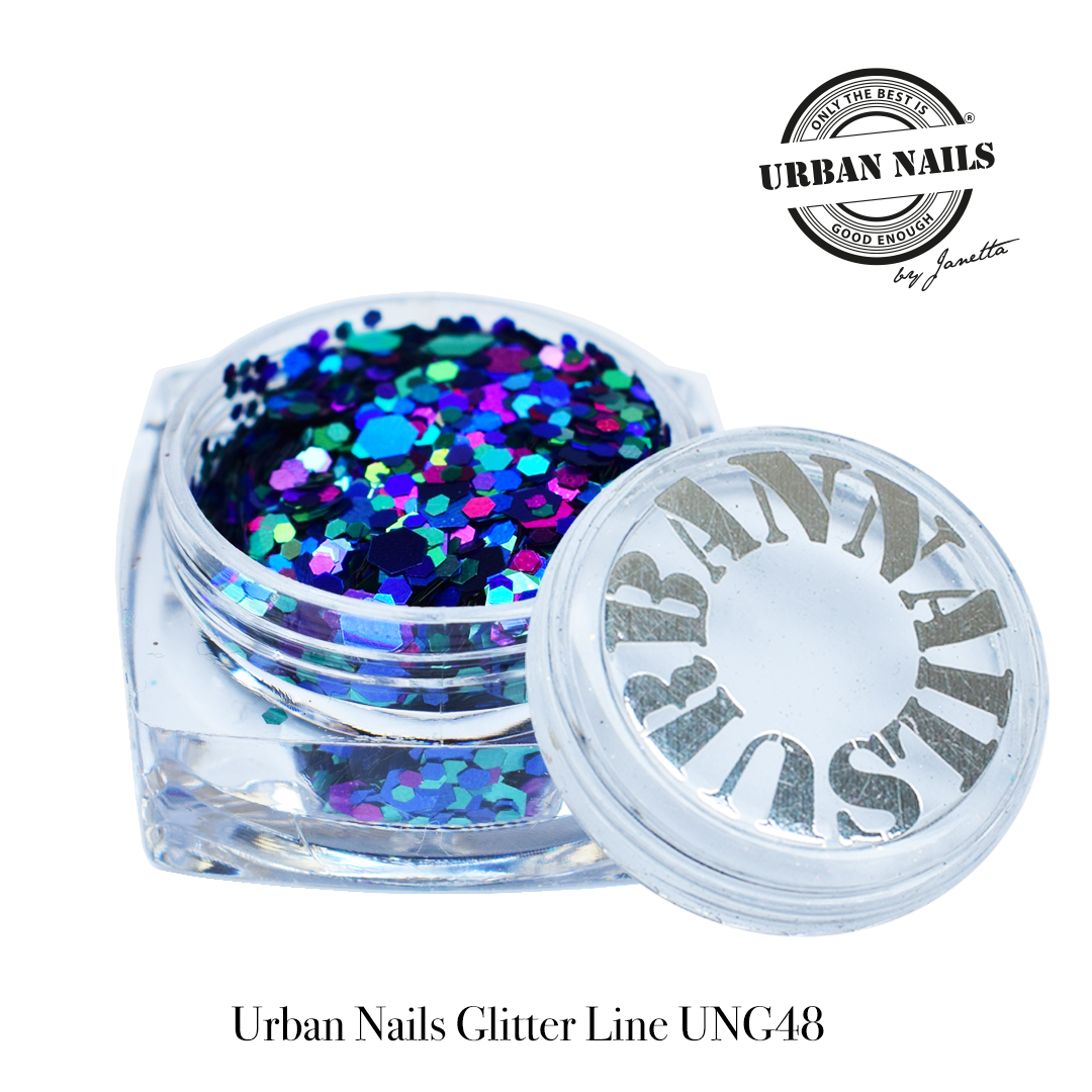 Urban Nails Glitter Line UNG 48 Confetti Paars Groen