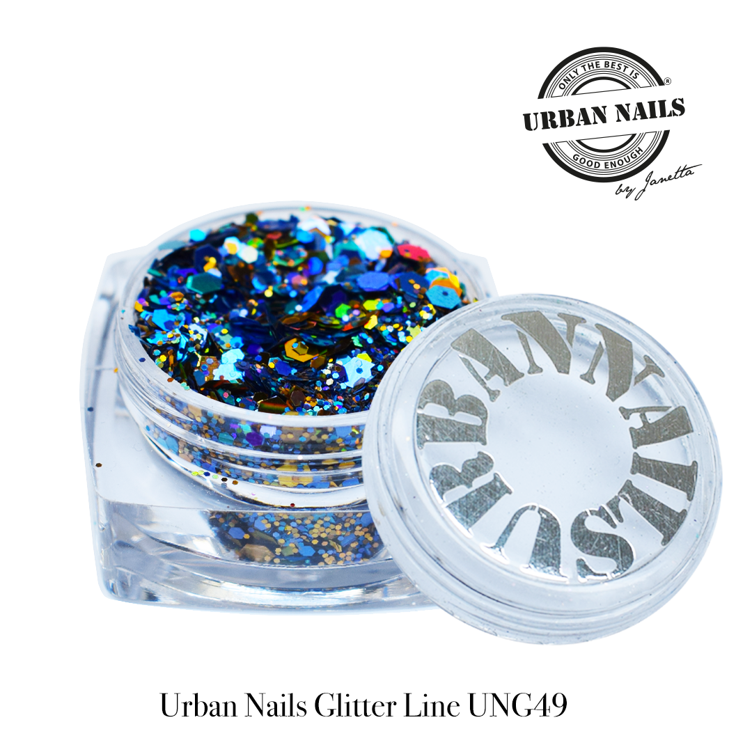 Urban Nails Glitter Line UNG 49 Confetti Oker Blauw