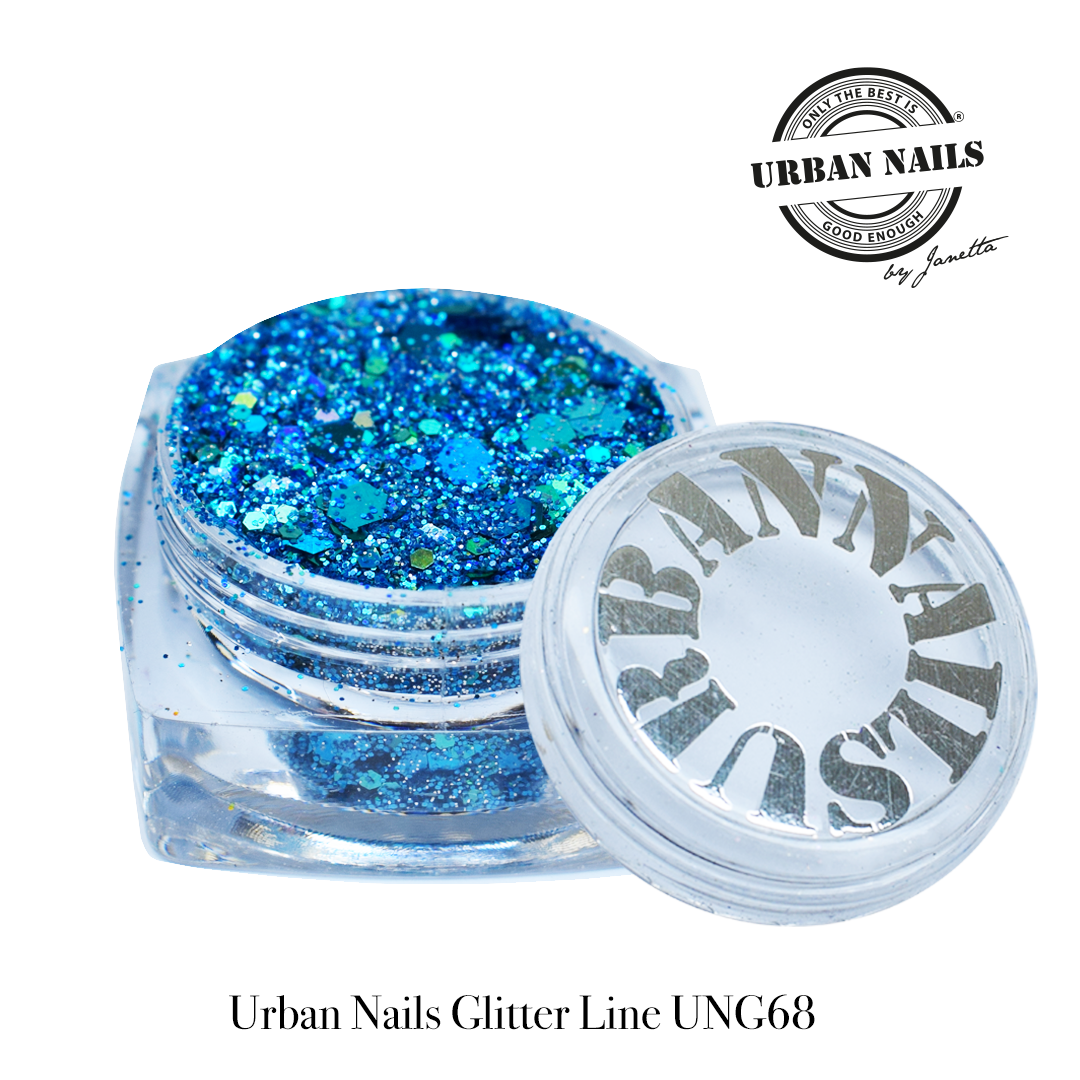 Urban Nails Glitter Line UNG 68 Blauw Aqua