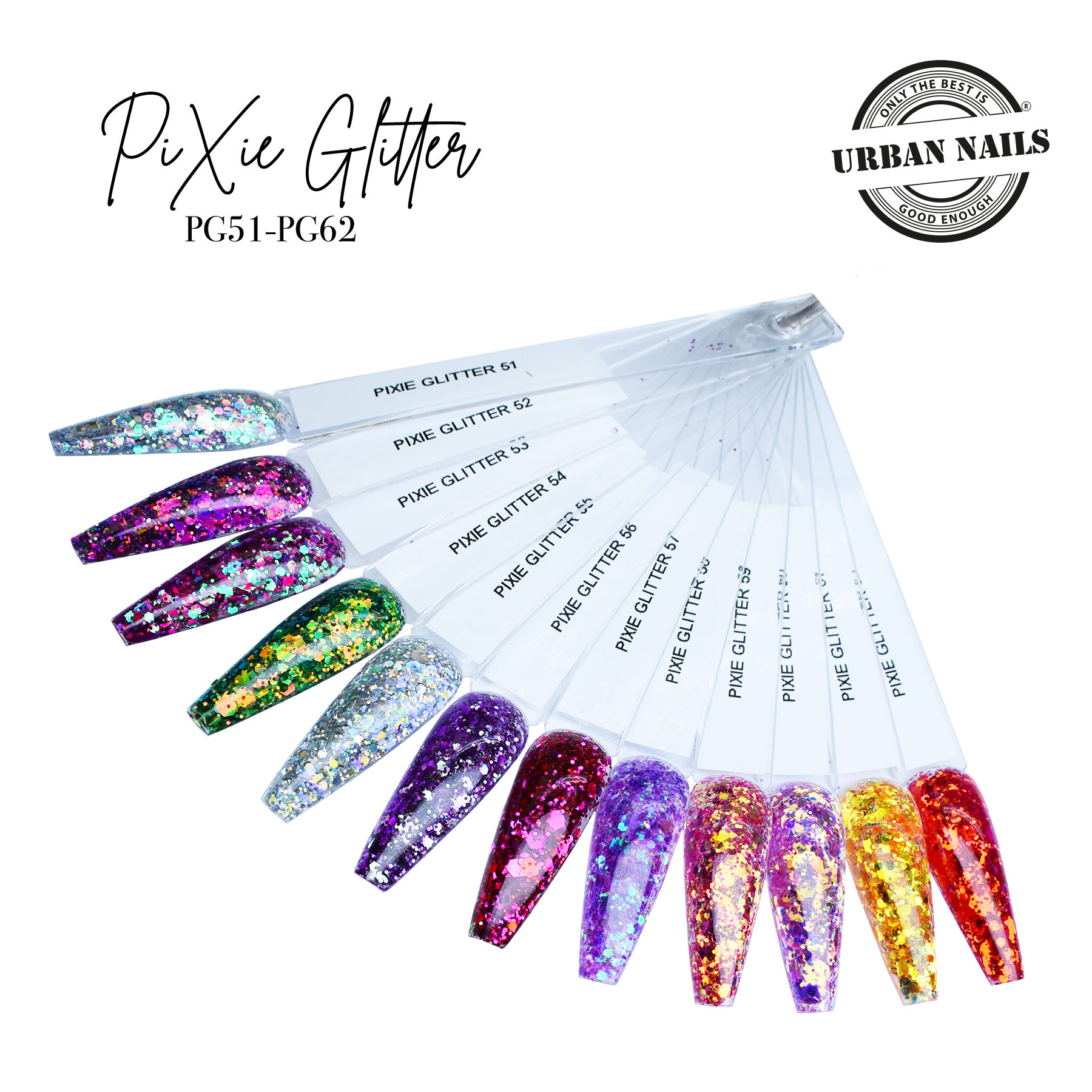 Urban Nails Pixie Glitter PG52 Multi Mix Fuchsia