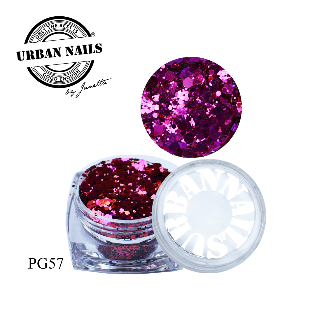 Urban Nails Pixie Glitter PG57 Fuchsia Roze