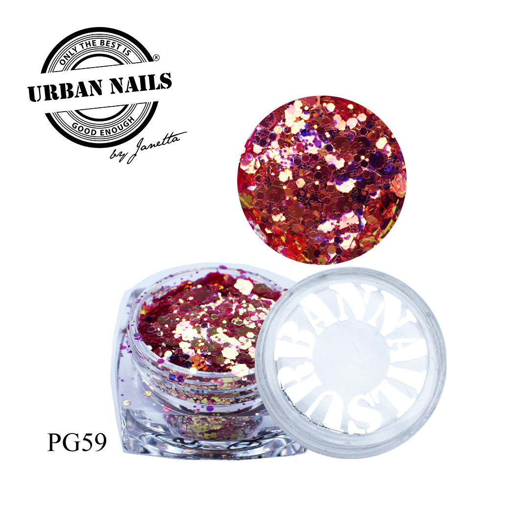 Urban Nails Pixie Glitter PG59 Rood Oranje