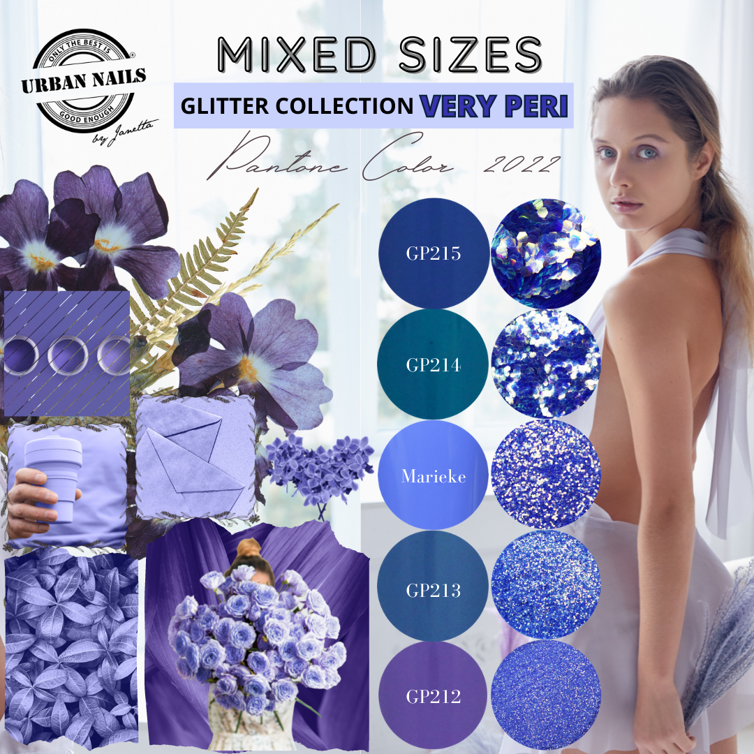 Mixed Sizes Glitter Collection 'Very Peri' Paars Blauw