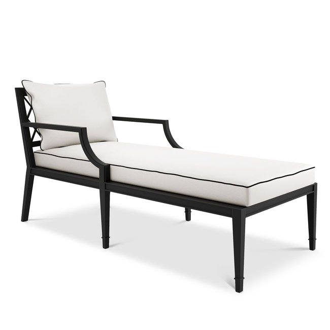 EICHHOLTZ Bella Vista TUIN Ligbed CHAISE LONGUE Zwart HILSEN INTERIOR