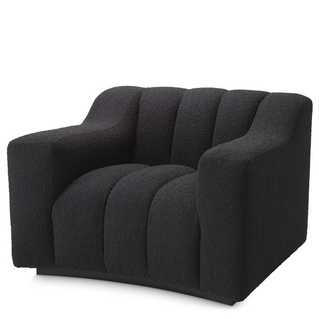 FAUTEUIL KELLY Bouclé zwart