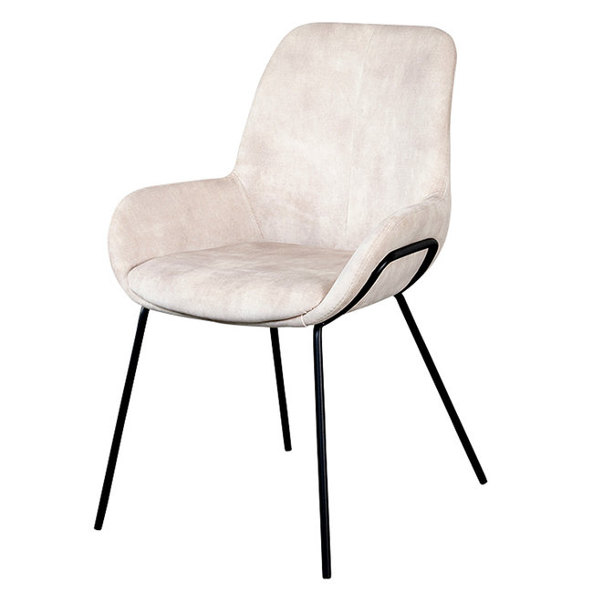 LifeStyle Stoel LIVINGSTON DINING CHAIR Aquila natural Bouclé White