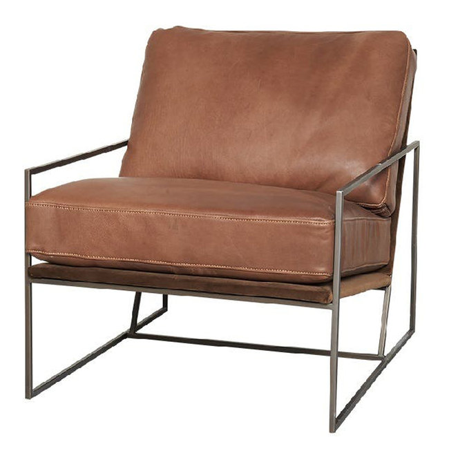 FAUTEUIL HOUSTON Bruin leder