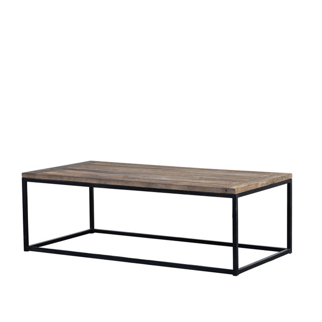 SALONTAFEL MADRID 120x60cm grijsbruin hout - zwart metaal