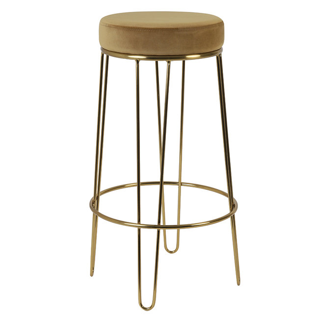 BAR STOOL COBIAN Camel velvet