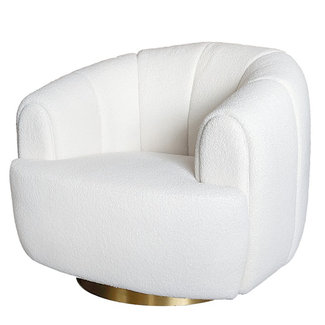 Hilsen SWIVEL ARM CHAIR POSITANO White Bouclé