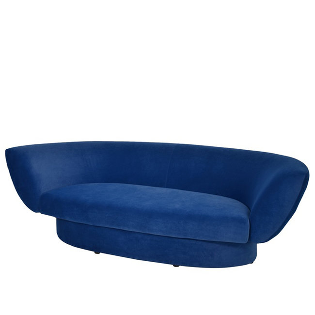 Koopje neus hoop Sofa 'PORTOBELLO' chique blauwe bank licht gekromd - HILSEN INTERIOR