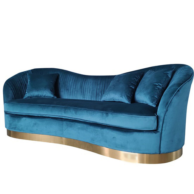 Formulering tijdschrift taxi Chique SOFA JOSEPHINE Petrol kleur - geborsteld goud - HILSEN INTERIOR