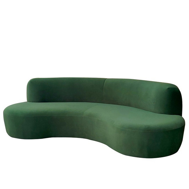 BANK CANONICA lounge sofa groen velvet - halfronde bank