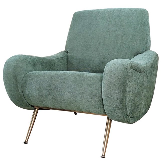 FAUTEUIL ELEGANTE vintage groen linnen stof