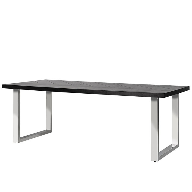 Richmond interiors EETTAFEL TOP Nalo 235 (Black) visgraat