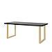 Richmond interiors EETTAFEL TOP NALO 180 Zwart /  goud U-tafelpoten