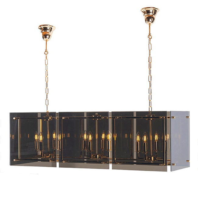 HANGLAMP CYRAH (Gold)  zwart met goud kleur 120x42CM