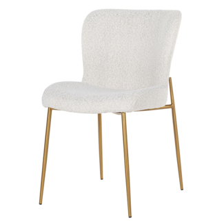 Richmond interiors STOEL ODESSA White Bouclé / Brushed Gold  Copenhagen 900