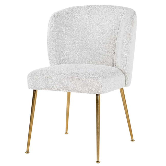 Richmond interiors STOEL CANNON White Bouclé / Brushed gold Copenhagen 900